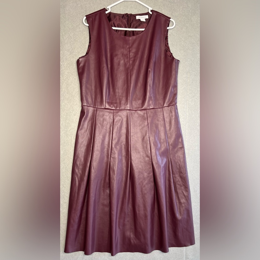 Liz Claiborne Faux Leather Sleeveless Dress Size 14